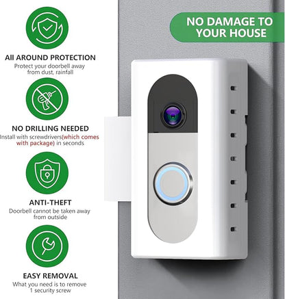 QIBOX Anti-Theft Video Doorbell Mount Compatible - Image 4
