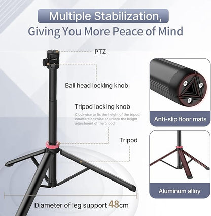 ULANZI MT-79 Extendable Tripod Aluminum, 360° Ball Head Camera Phone Tripod - Image 5