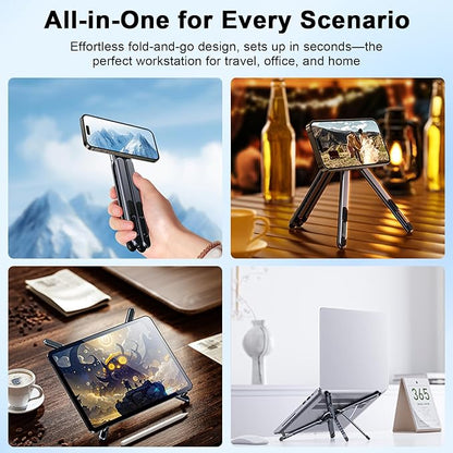Foldable Laptop Stand for Desk, All-in-One Portable Holder for Laptop, Phone & - Image 3