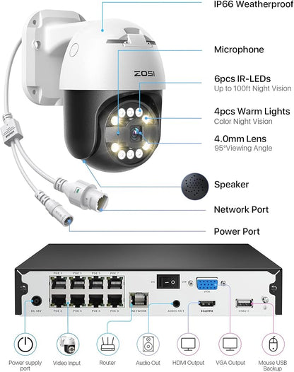 ZOSI 4K PoE Security Camera System - Image 8