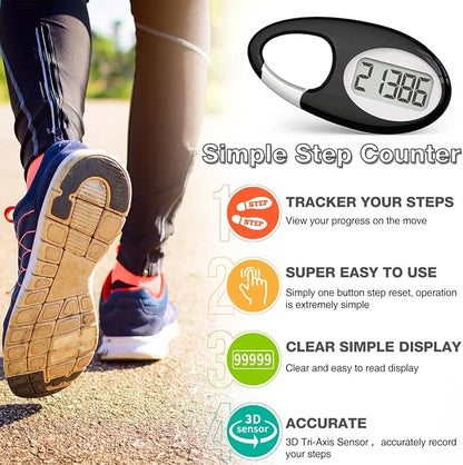 Simple 3D Step Counter, Walking Pedometer, Steps Tracker - Image 2