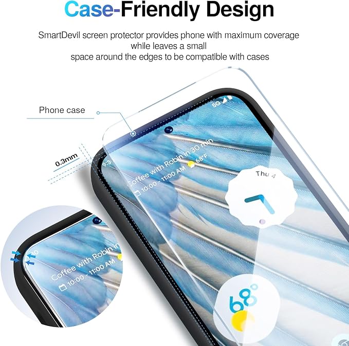 SMARTDEVIL [3+3 Pack for Google Pixel 7 Screen Protector - Image 8