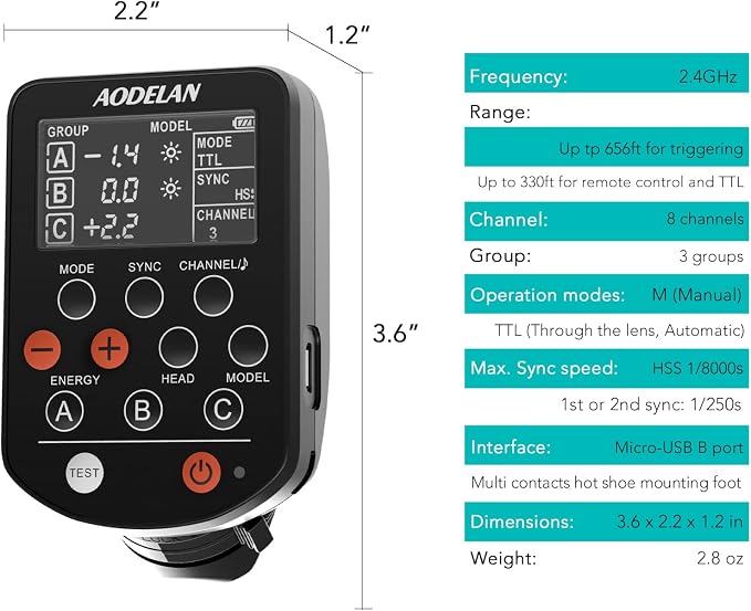 AODELAN Wireless TTL Flash Trigger - Image 6