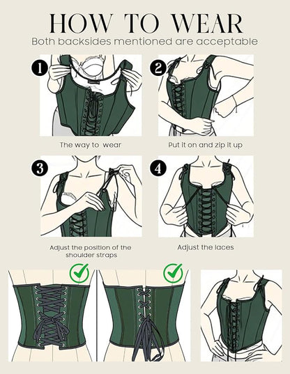 SCARLET DARKNESS Bustier Tops for Women Renaissance Floral Lace Up Bodyshaper - Image 7