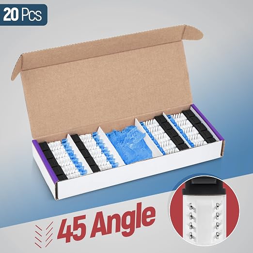 Everest 45° Angled RJ45 Cat5e Keystone Jacks 20-Pack in Black - Image 2