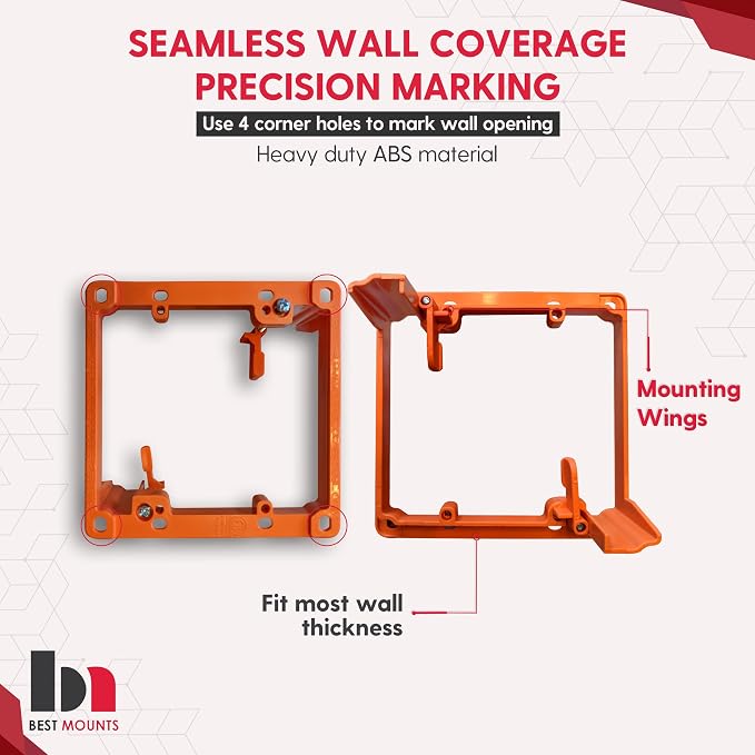 BestMounts - 2 Pack In Wall Cable Management Kit - Recessed Wall Plate Cable - Image 5