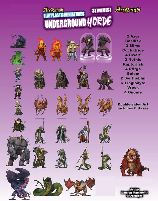 Arcknight Flat Plastic Miniatures: Underground Horde; 31 Unique - Image 2