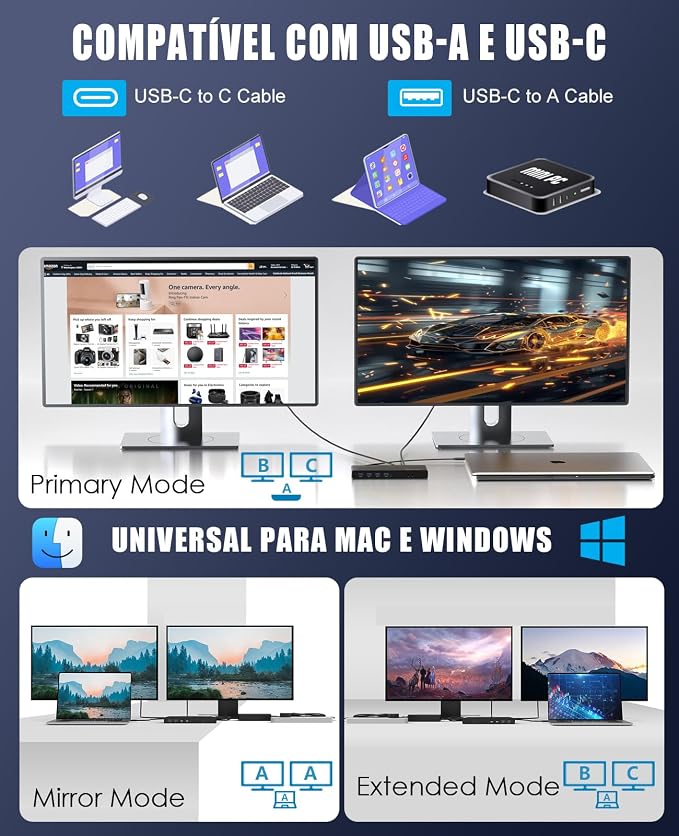 WAVLINK Pro Dual 4K@60Hz Universal Docking Station | USB 3.0/USB-C Laptop Dock - Image 5