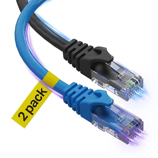 Cat 6 Ethernet Cable 30 Ft 2 Pack, Cat 6 Cable Outdoor&Indoor, High Speed by UltraClarityCables