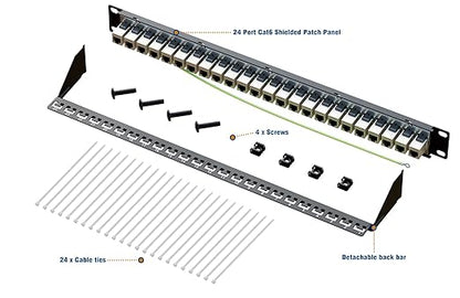 iwillink 10Gbps Patch Panel 24 Port, RJ45 Through Coupler Cat6 Patch Panel - Image 5