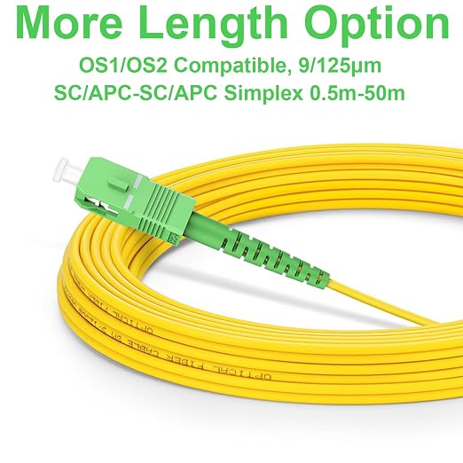 FLYPROFiber- 50m/164ft SC/APC to SC/APC Optic Fiber Cable, OS2 Single Mode - Image 3