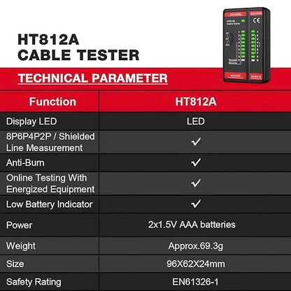 Network Cable Tester with RJ45 RJ11 Port, Ethernet Cable Tester, Ethernet - Image 8