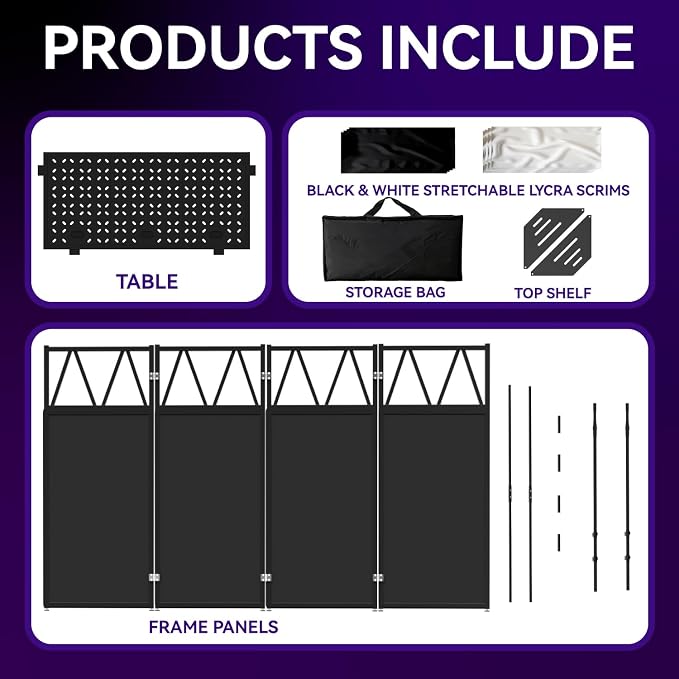 DJ Table Stand Portable booth, Foldable DJ Stand Booth, Adjustable DJ Facade - Image 6