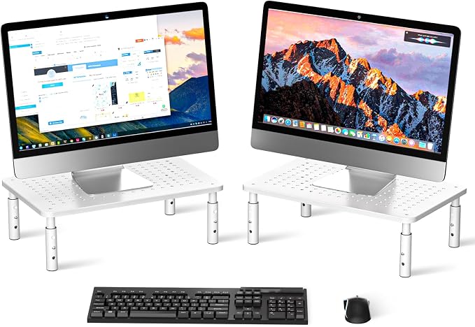 Bracwiser Monitor Stand Riser, 3 Level Height Adjustable Desktop monitor stand by Bracwiser