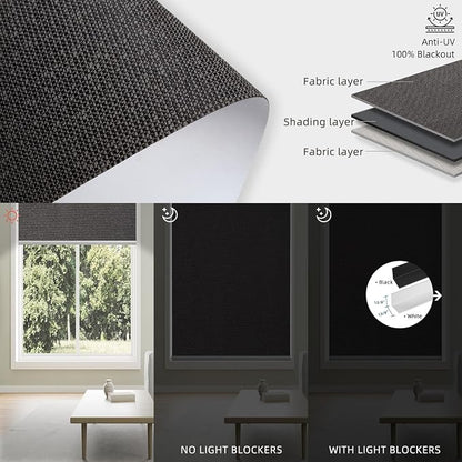 SmartWings Motorized 100% Blackout Shades Blinds, Custom Size, Cordless Window - Image 5