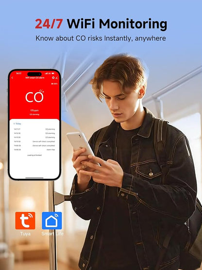 Heiman Smart Carbon Monoxide Detectors, Real-Time Notifications, 2.4 GHz Wi-Fi - Image 3