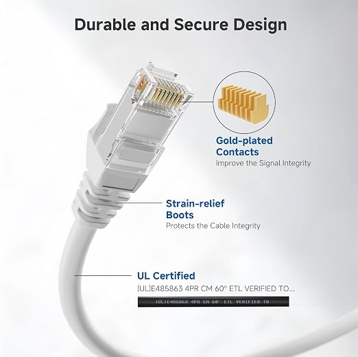 Cable Matters 10Gbps Snagless Short Cat 6 Ethernet Cable - 1ft - Image 4