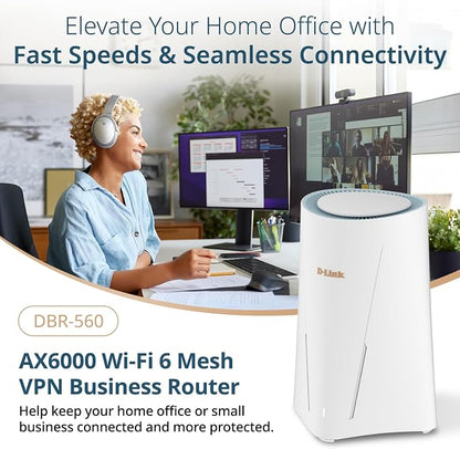 D-Link DBR-560 AX6000 Wi-Fi 6 SOHO VPN Router 1 x USB Type-C Port 1 x 2.5Gb WAN - Image 2
