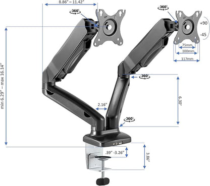 Rocelco 40" Height Adjustable Standing Desk Converter - Image 5
