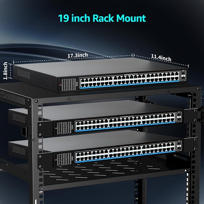 48 Port Gigabit PoE Switch Unmanaged - Image 4