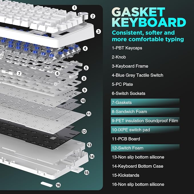 YUNZII B75 Mechanical Keyboard, 75% Layout - Image 3