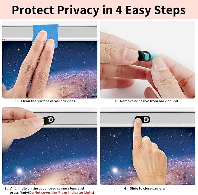 Webcam Cover 0.03 inch Ultra Thin Laptop Camera Cover Slide - Image 5