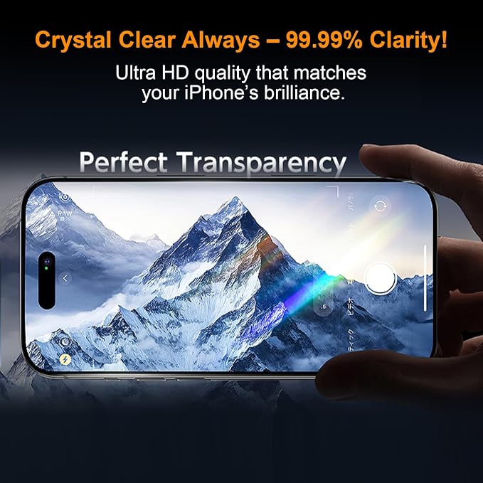 OneFish Glass Screen Protector for iphone 12 Pro Max, 9H Hardness Glass Scratch - Image 5