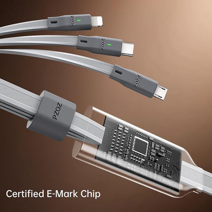 PZOZ 100W USB C & USB A Charging Cable, 3 in 1 Multi Fast Charging at The Same - Image 6