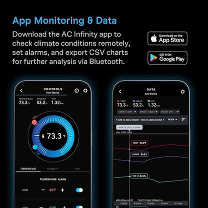 AC Infinity Mini Temperature Humidity Smart Hygrometer A1 Bluetooth App Monitor - Image 4