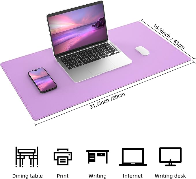 Leather Desk pad Protector, Large Desk mat - Image 2