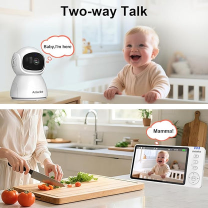 Baby Monitor with Camera and Audio, No WiFi Baby Monitor with 5" IPS LCD Screen - Image 6