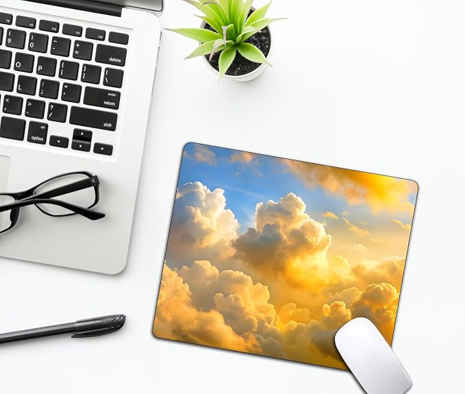 Aesthetic Gold Clouds Mouse Pads - Image 6