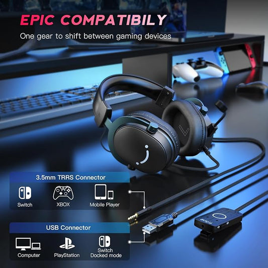 FIFINE PC Gaming Headset, USB Headset - Image 2