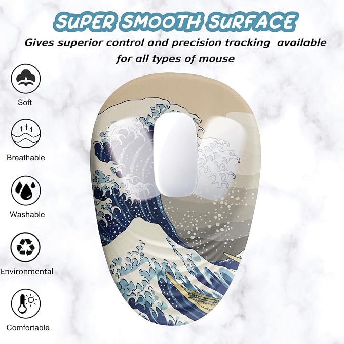 Ergonomic Mouse Pad Wrist Rest, Japanese Sea Wave Mouse Pad - Image 2