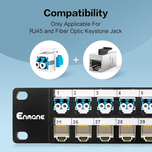 48Port Blank Keystone Patch Panel Rackmount&Wall Mount 1U 19-inch Network - Image 2
