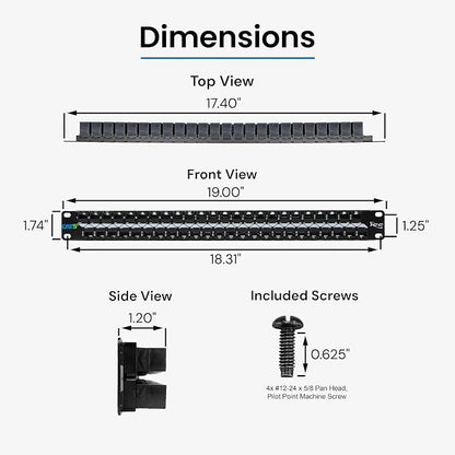 ICC CAT5e Feed-Through Patch Panel, 48 Port, 1U Rackmount, RJ45 Ethernet Patch - Image 8