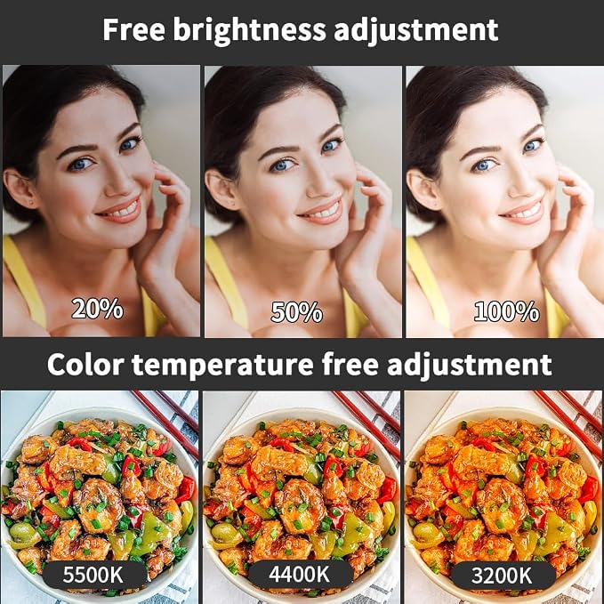 2 Packs LED Photography Lighting Dimmable 3200K-5500K LED Video Light Photo - Image 7