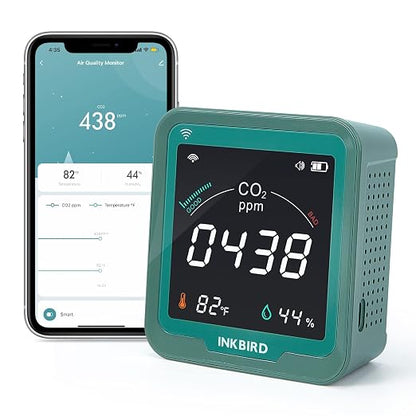 INKBIRD WiFi Air Quality Monitor Indoor Battery Powered | Smart NDIR Sensor and by Inkbird