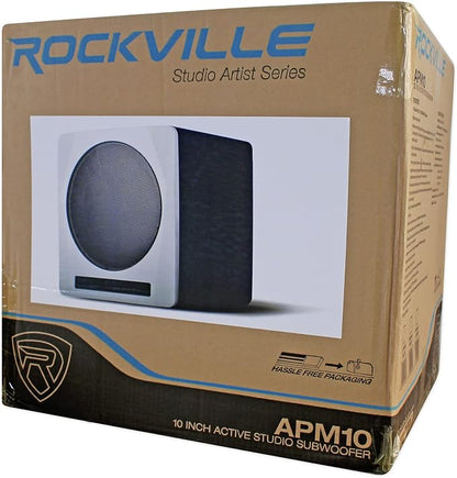 Rockville APM10W Active Studio Subwoofer in White, MDF Wood, RCA/XLR/Optical - Image 6