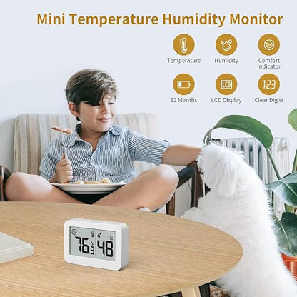 DOOMAY 2-Pack Mini Hygrometer Indoor Thermometer, Humidity Gauge - Image 2