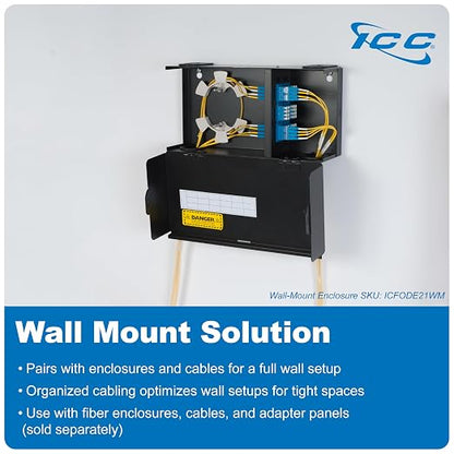 ICC SC-SC Fiber Optic Adapter Panel, LGX Compatible, 12 Fibers, Aqua 94V-0 - Image 9