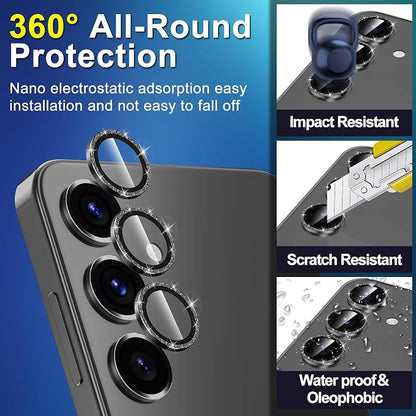 for Samsung Galaxy S25 Camera Lens Protector, Individual Metal Ring Tempered - Image 3