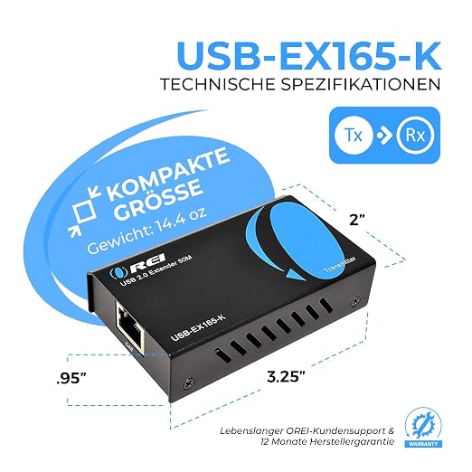 OREI USB Over Cat5e/6 Extender Upto 165 Feet - Image 5