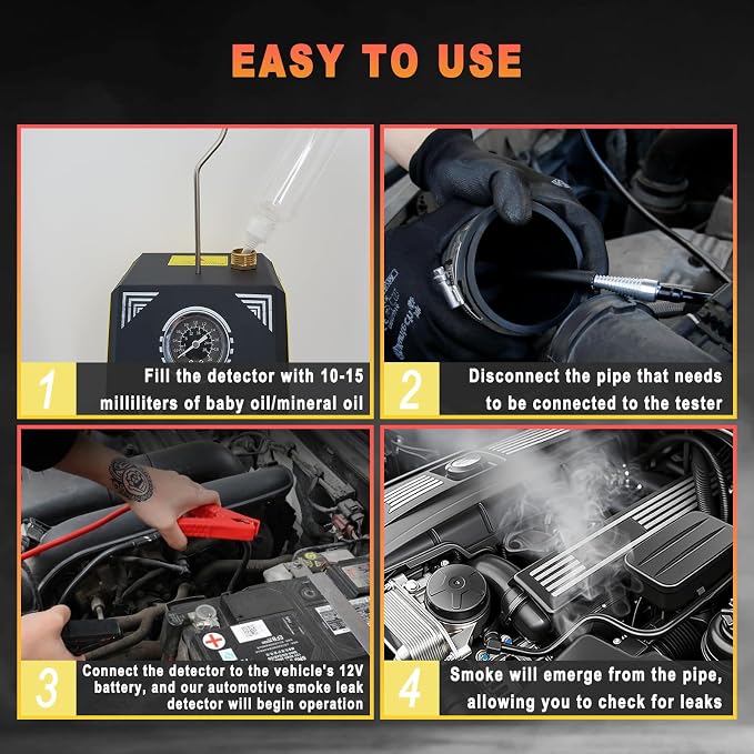Automotive Smoke Machine with Built-in Air Pump and Pressure Gauge, Adjustable - Image 5