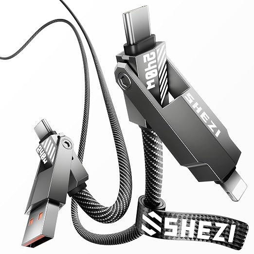 SHEZI Nylon Braided 4 in 1 USB C Cable 240W 3FT Compatible by SHEZI