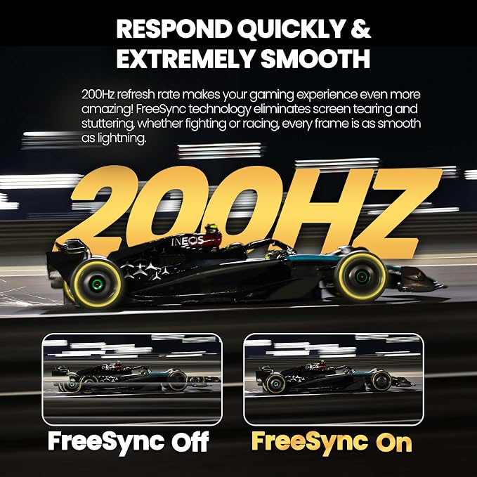 CRUA 24 Inch 200hz/180hz Curved Gaming Monitor, FHD 1080P Frameless Computer - Image 6