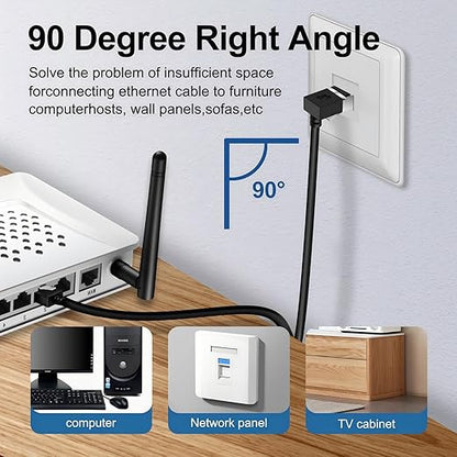 Flexible Cat 6 Ethernet Cable 270 °Upward Angle 1.6 Feet, Ultra Thin & Slim - Image 6