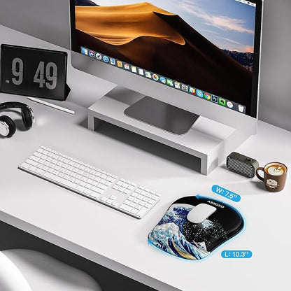 Mouse Pad with Wrist Rest, Ergonomic Mousepads with Wrist Support, Soft Lycra - Image 5