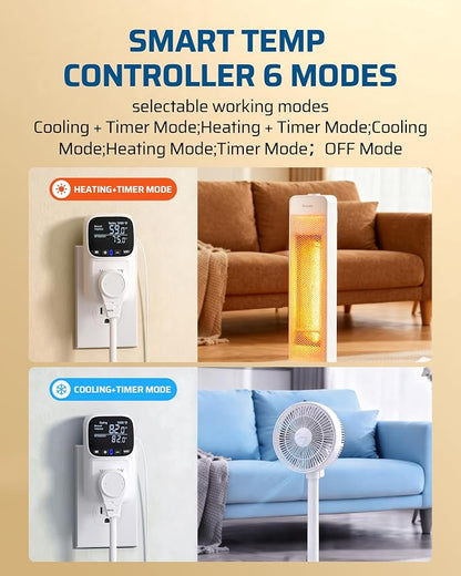 DEWENWILS Smart WiFi Temperature Controller, 15A 1800W Thermostat Controlled - Image 3