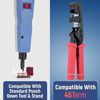 Everest 45° Angled RJ45 Cat6 Keystone Jacks 50-Pack in Red - Image 5